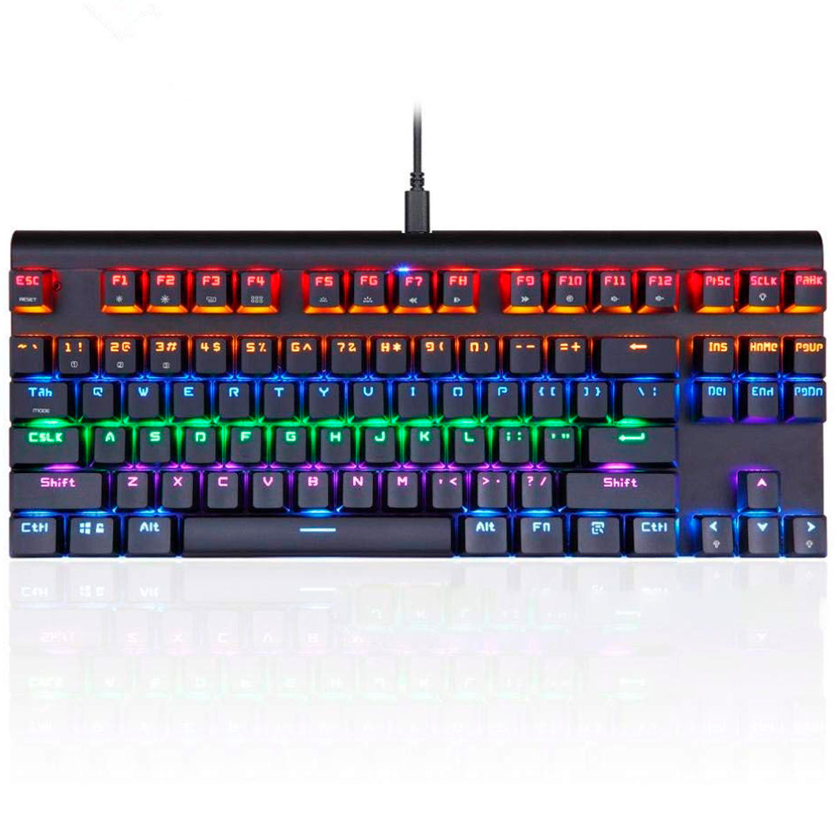 Teclado Mecânico Gamer sem Fio Motospeed K83 - Padrão US - RGB - Bluetooth - Switch Azul - FMSTC0013PTO