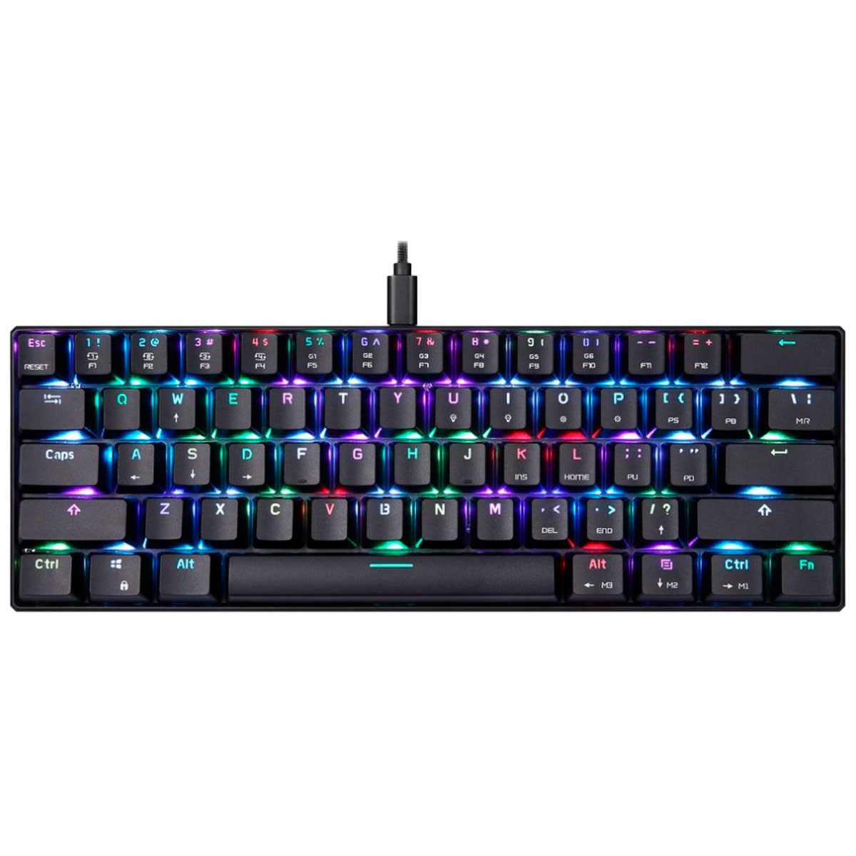 Teclado Mecânico Gamer Motospeed CK61 Essential - Padrão US - RGB - Switch Vermelho - FMSTC0091VEM