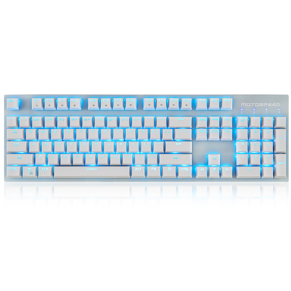 Teclado Mecânico Gamer Motospeed GK89 - Padrão US - LED Azul - Switch Vermelho - Branco - MFSTC0033VEM