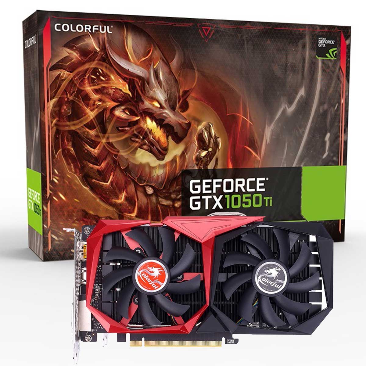 Placa de Vídeo GeForce GTX 1050 Ti 4GB GDDR5 128bits - Coloful G-C1050Ti 4G-V