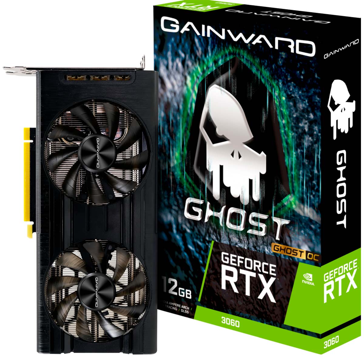 Placa de Vídeo GeForce RTX 3060 12GB GDDR6 192bits - Ghost Series OC - Gainward NE63060T19K9-190AU - Selo LHR