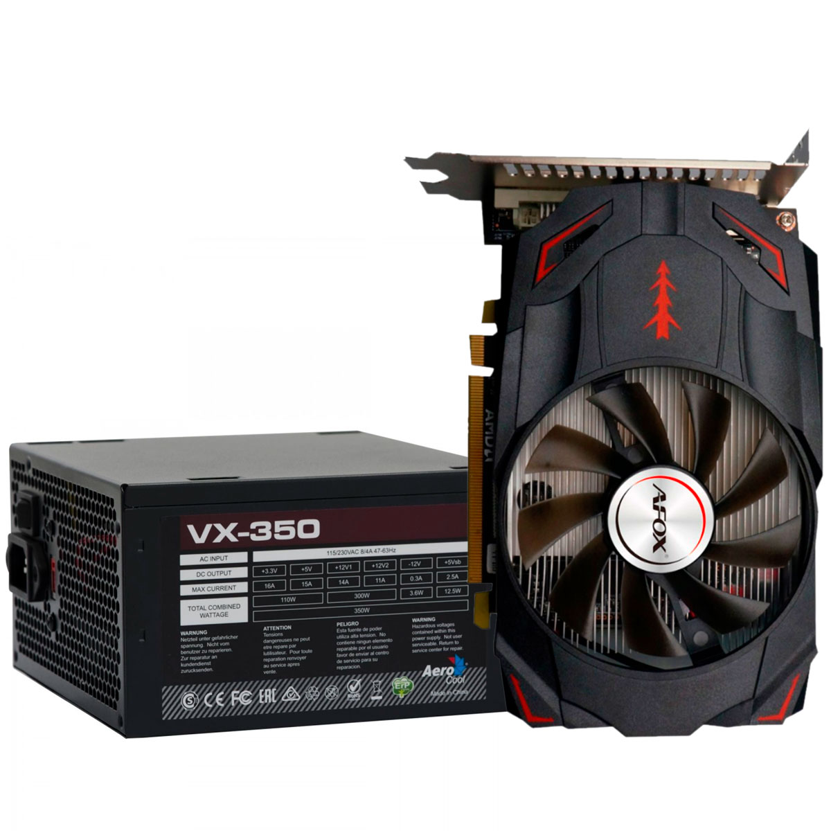 Kit Upgrade AMD Radeon RX 550 4GB GDDR5 128bits + Fonte 350W AeroCool VX-350 - 59763