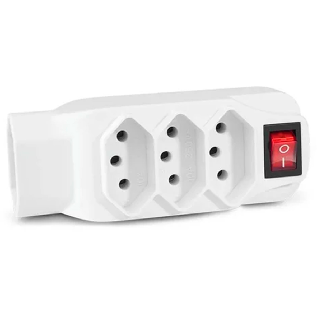 Adaptador de Tomada em L - 4 tomadas - Branco - Multilaser WI246