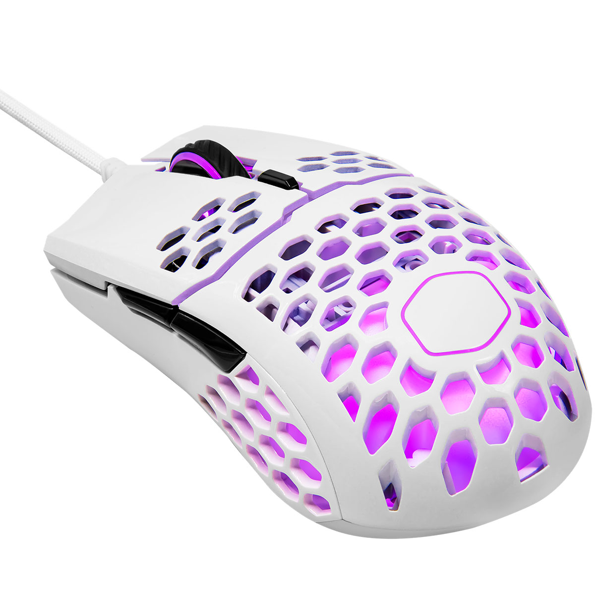 Mouse Gamer Cooler Master MM711 - 16000dpi - 6 Botões - RGB - Branco Brilho - MM-711-WWOL2