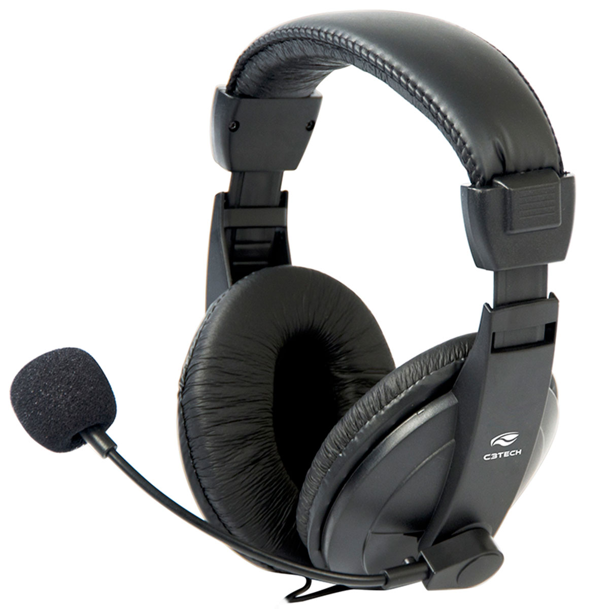 Headset C3Tech Voicer Comfort PH-60BK - Microfone e Controle de Volume - Conector P2