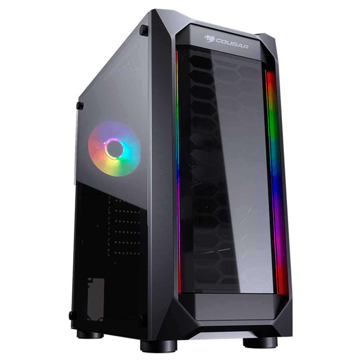 Gabinete Gamer Cougar MX410 - Lateral em Acrilíco - com 1 cooler ARGB e Fita ARGB Frontal