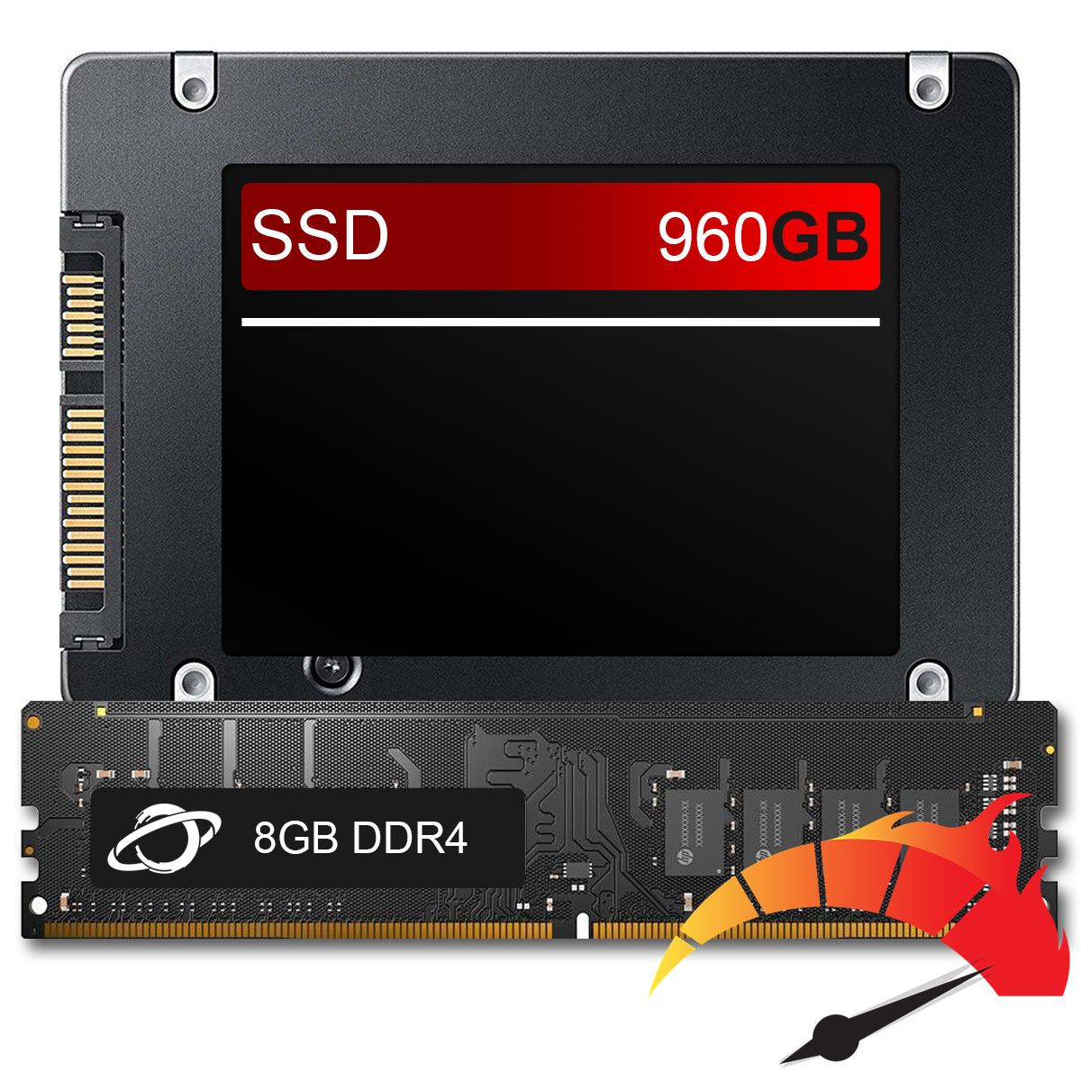 Kit Upgrade de alto desempenho - SSD 960GB + Memória 8GB DDR4, aumento da velocidade do PC em até 10x