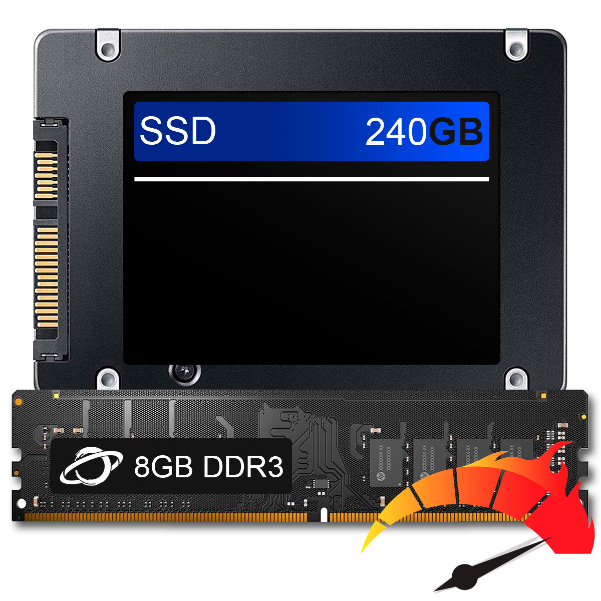 Kit Upgrade de alto desempenho - SSD 240GB + Memória 8GB DDR3, aumento da velocidade do PC em até 10x