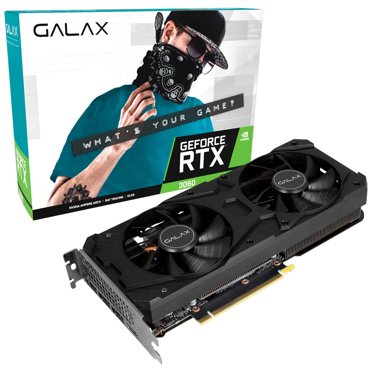 Placa de Vídeo GeForce RTX 3060 12GB GDDR6 192bits - OC - GALAX 36NOL7MD1VOC - Selo LHR