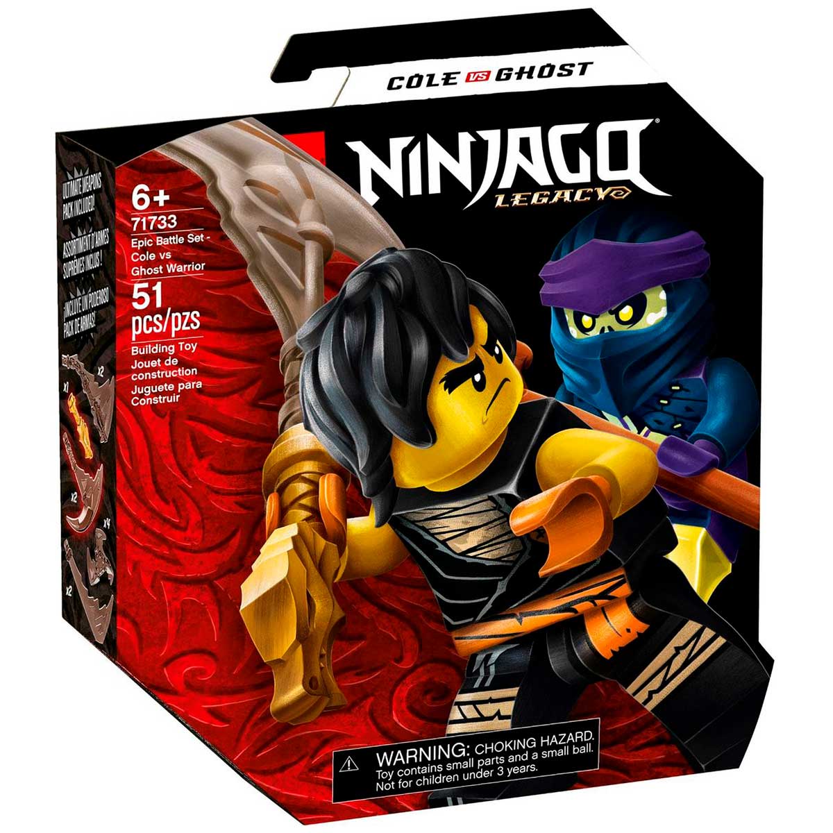 LEGO Ninjago - Conjunto de Combate Épico - Cole vs Guerreiro Fantasma - 71733