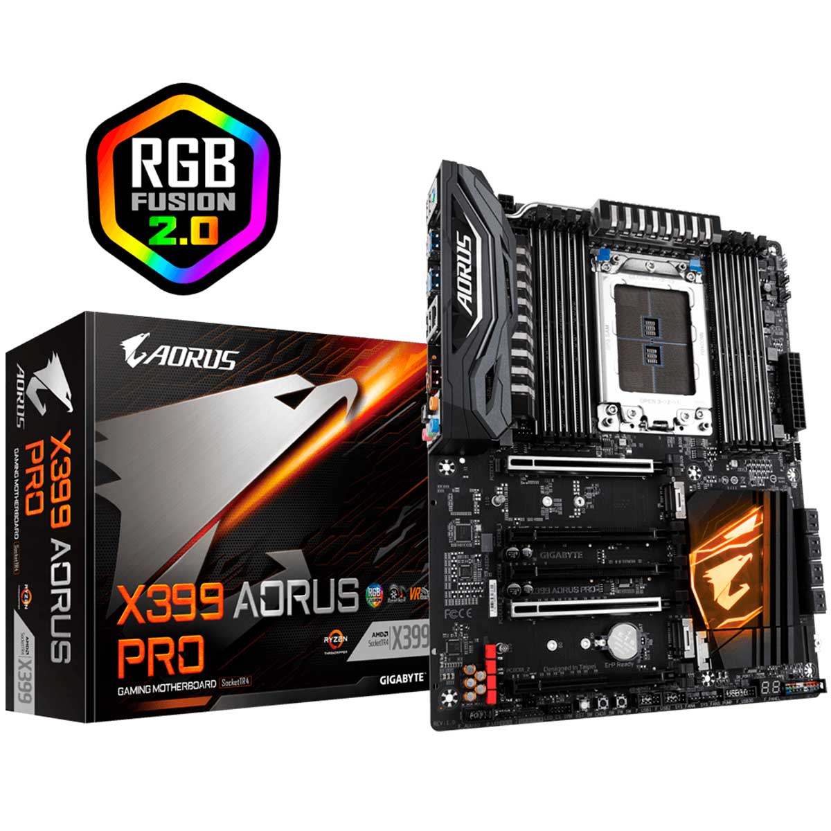 Placa Mãe Gigabyte Aorus Pro X399 - (AM4 - DDR4 3600 OC) - Chipset AMD X399 - RGB - USB 3.1