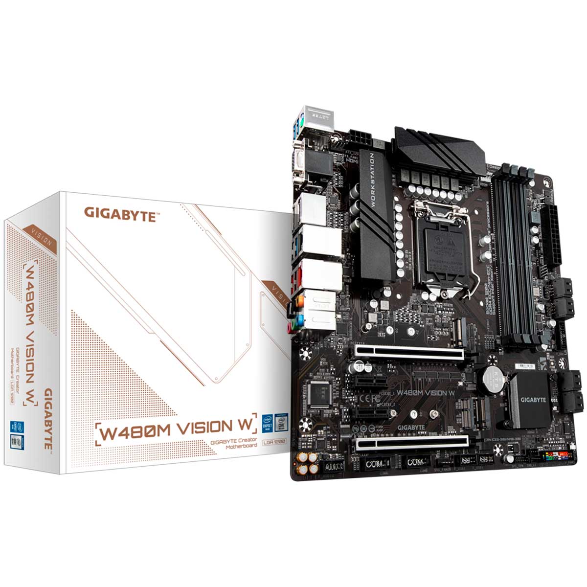 Gigabyte Vision W W480M - (LGA1200 - DDR4 4266 OC) - Chipset Intel W480 Express - USB 3.2