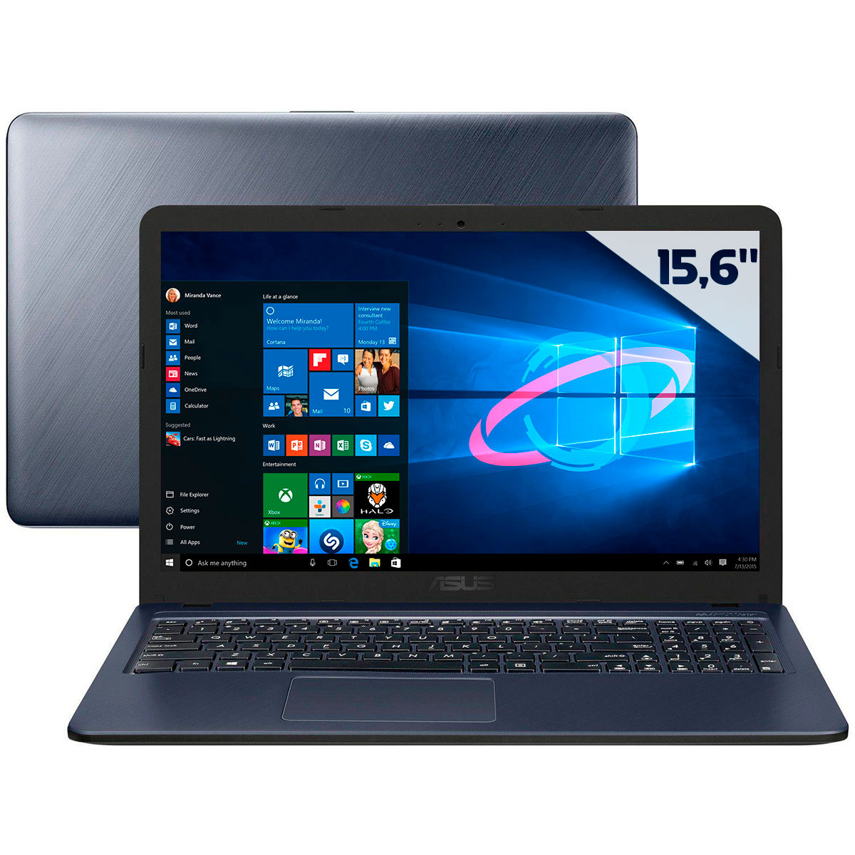 Notebook Asus X543UA-GQ3430T - Intel i3, RAM 4GB, SSD 256GB, Tela 15.6