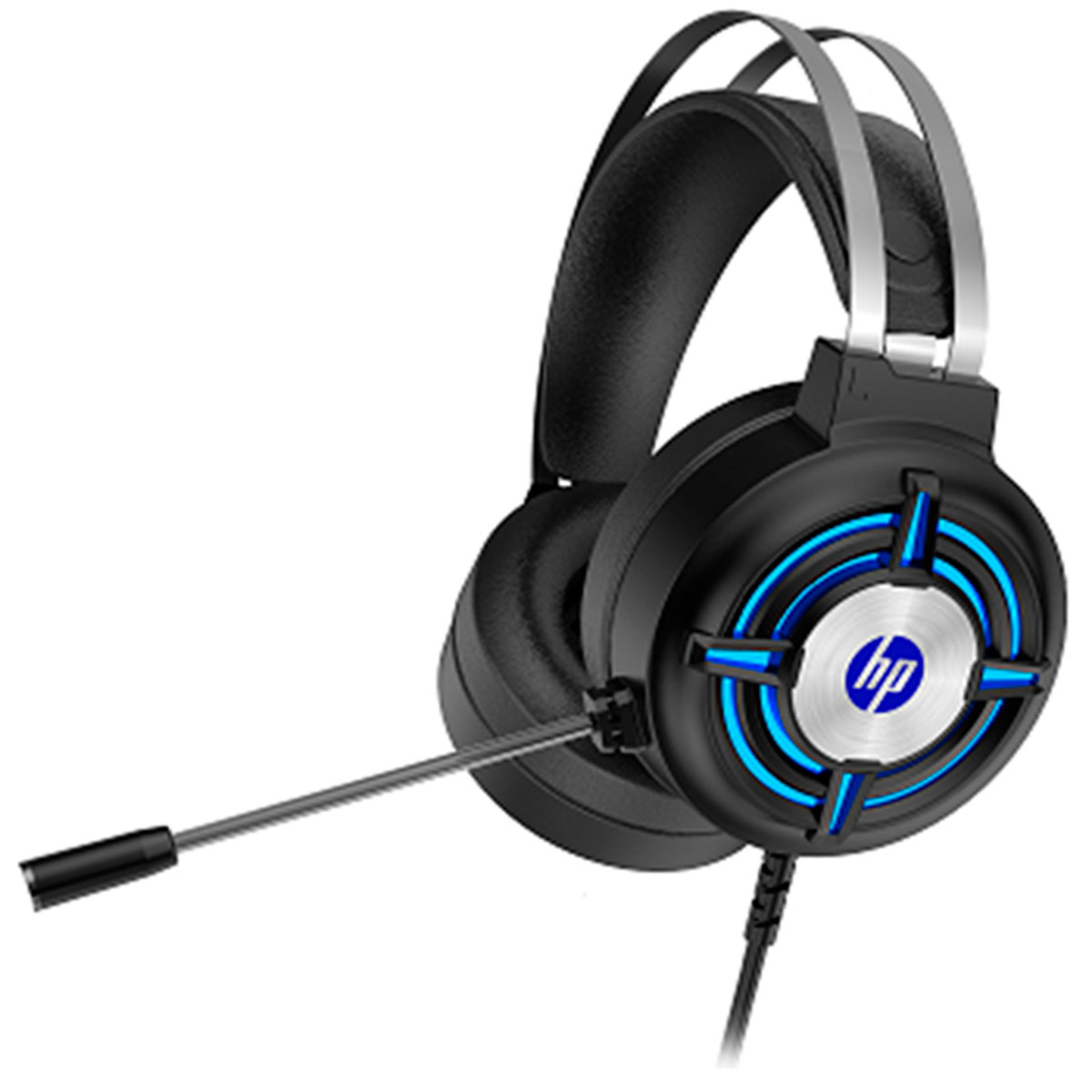 Headset Gamer HP H120 - Controle de Volume e Microfone - LED - Conector P2 e USB para energia