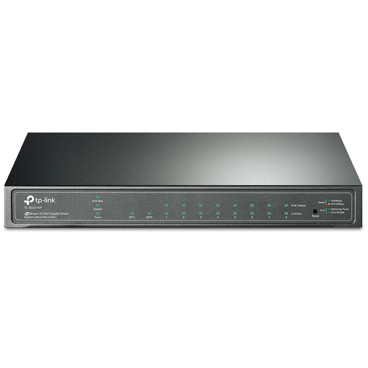 Switch 8 Portas TP-Link TL-SG2210P - Gigabit PoE+ - 2 Portas SFP - Gerenciável L2+ - JetStream - Omada SDN