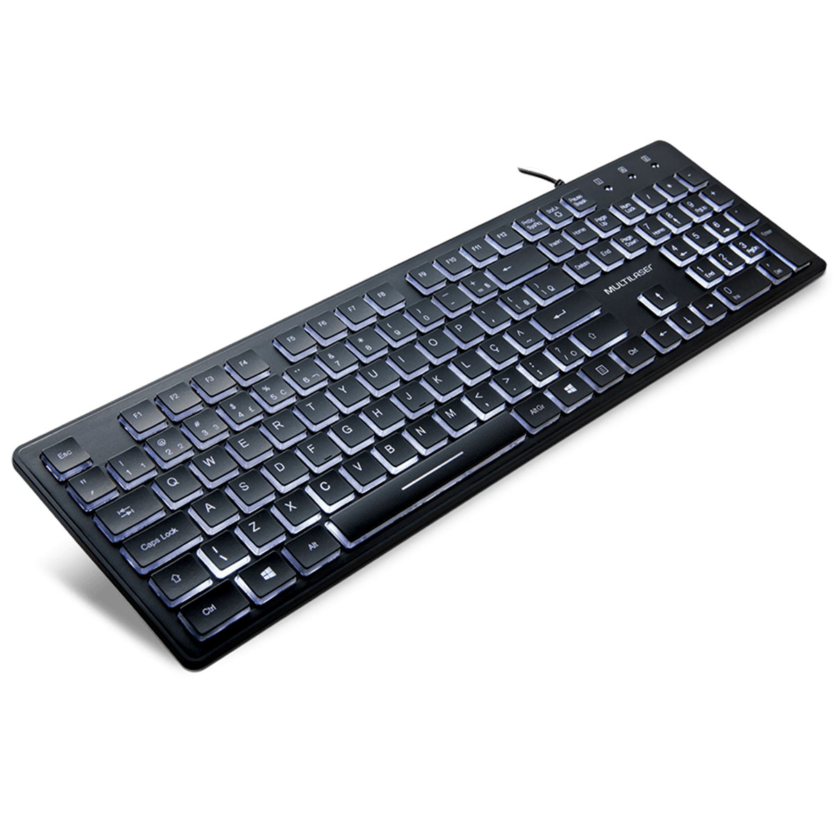 Teclado USB Multilaser Office TC218 - Teclas Chocolate - LED Branco