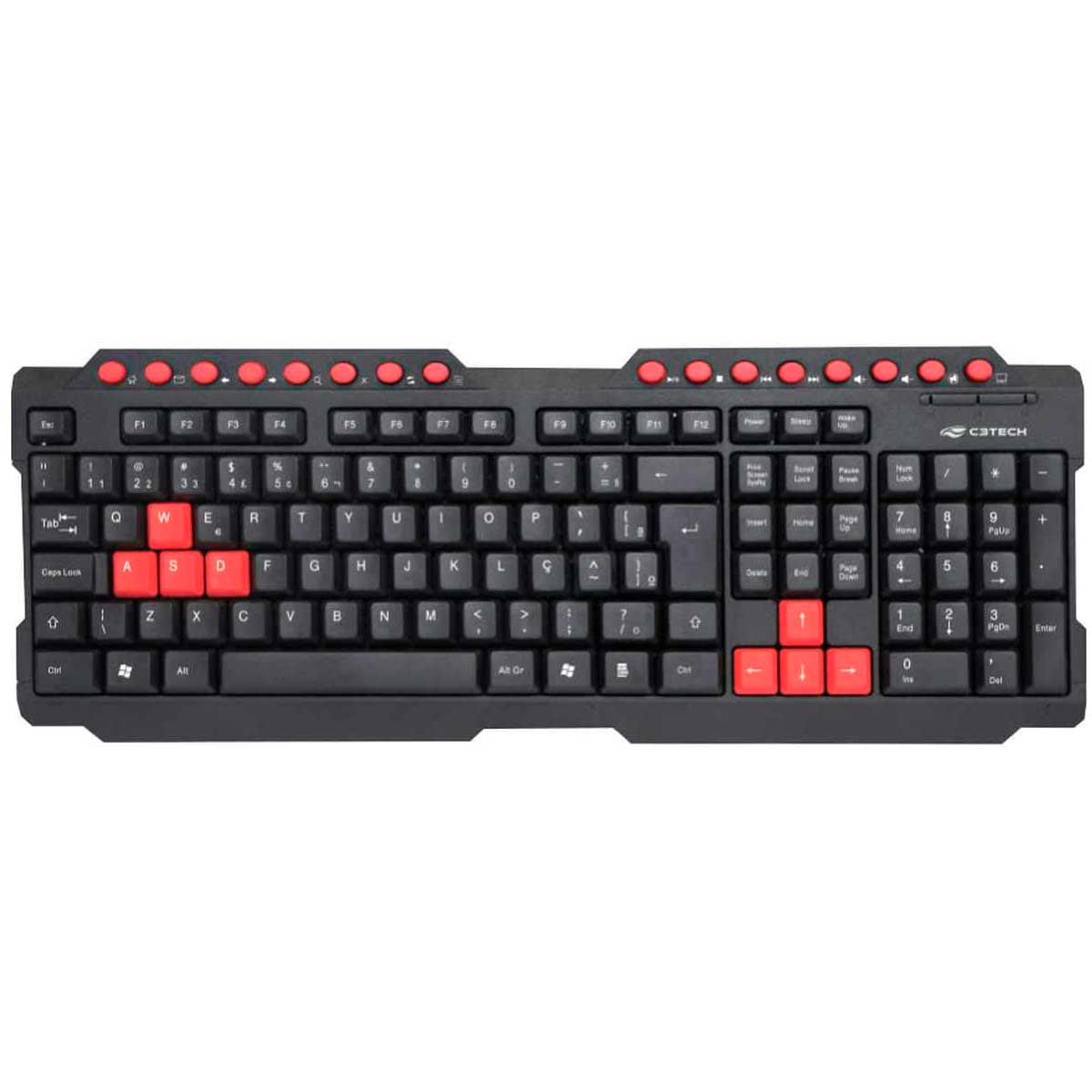 Teclado Gamer C3Tech KG-10BK - ABNT2 - Teclas Multimídia