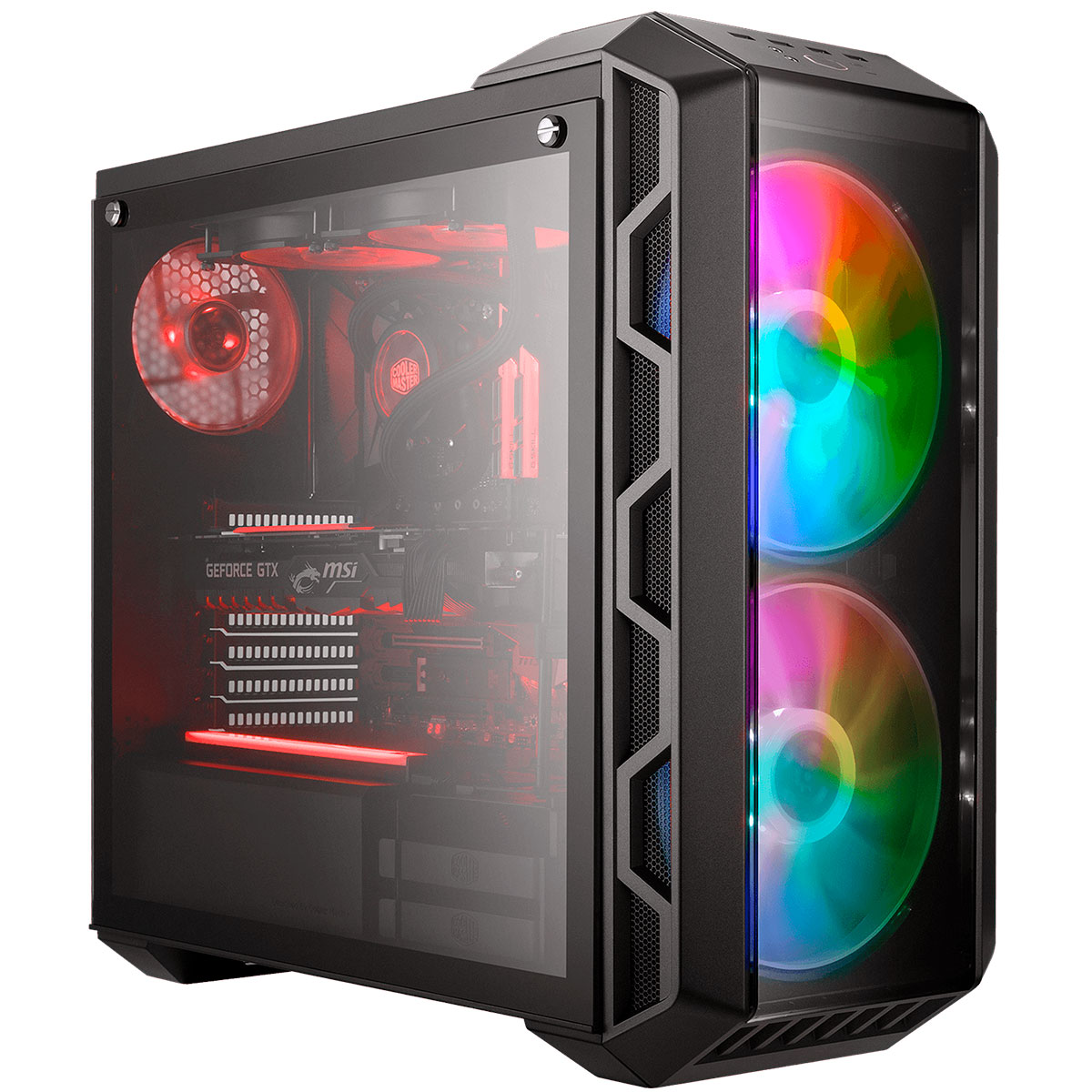 Gabinete Cooler Master MasterCase H500 - Lateral em Vidro Temperado - 2 Opções de Painel Frontal - 2 Coolers ARGB Inclusos - MCM-H500-IGNN-S01