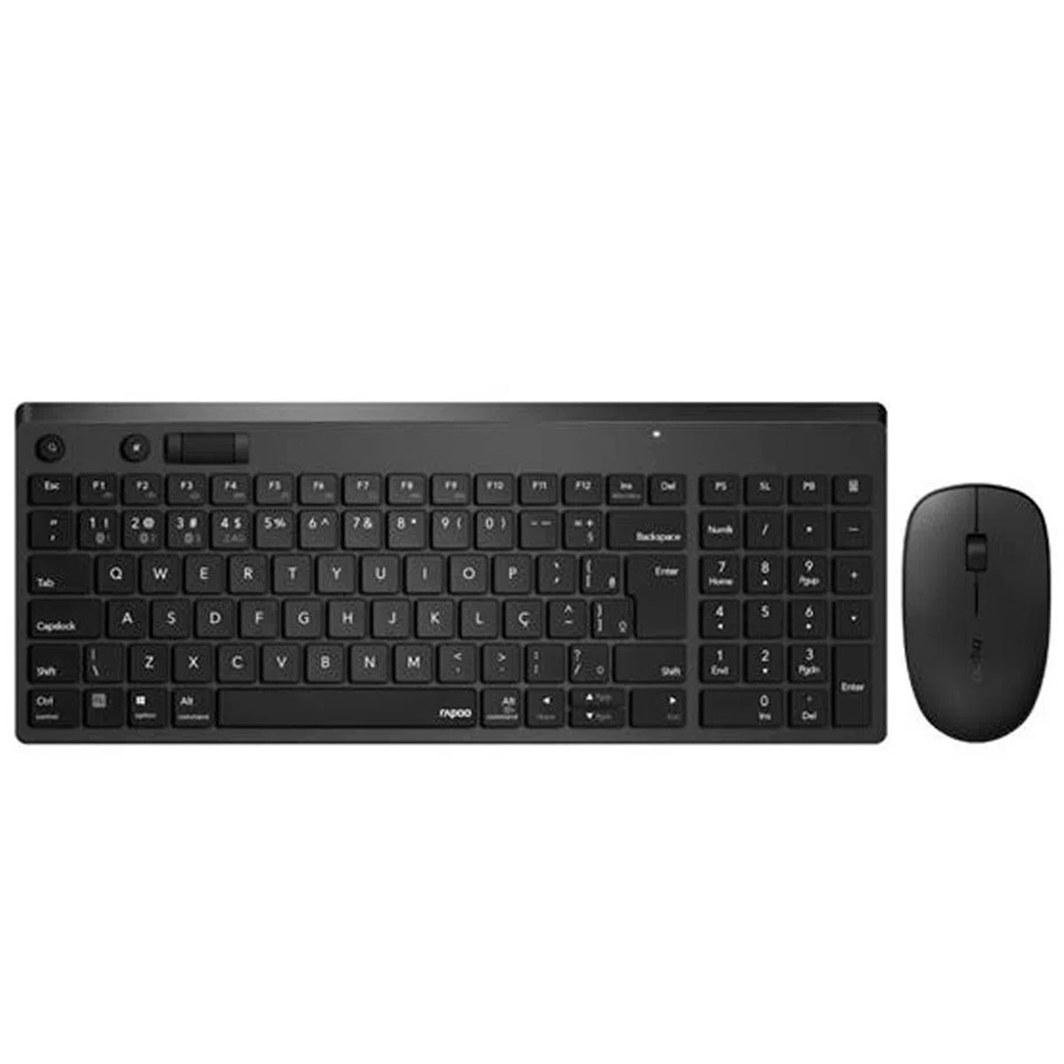 Kit Teclado e Mouse sem Fio Rapoo 8050T - ABNT2 - 1300dpi - Bluetooth e USB - RA003