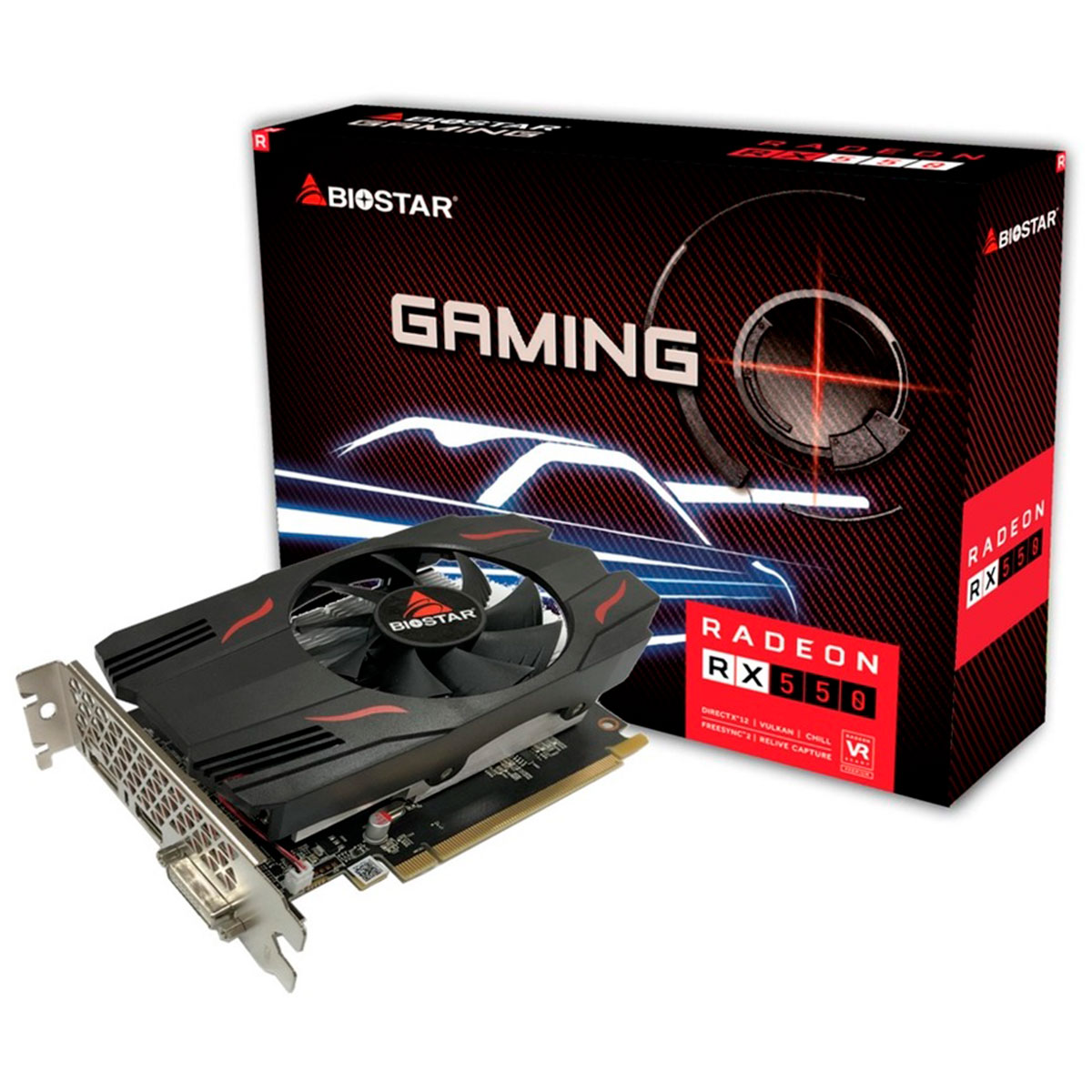 Placa de Vídeo AMD Radeon Rx 550 2GB GDDR5 128bits - Biostar VA5515RF21-TGHRA-BS2