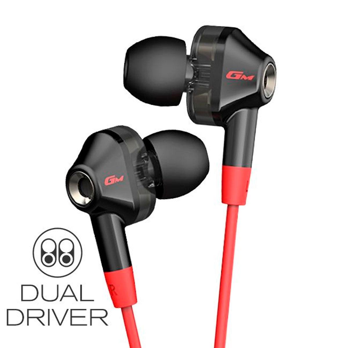 Fone de Ouvido Edifier GM2 SE in Ear - Intra Auricular - Conector P2 - com Microfone - Dual Driver - Preto e Vermelho