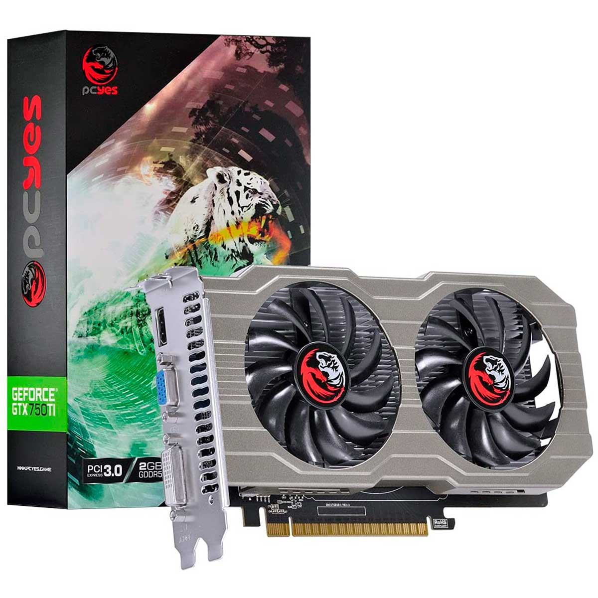 GeForce GTX 750 Ti 2GB GDDR5 128bits - PCYes Dual Fan PA75012802G5