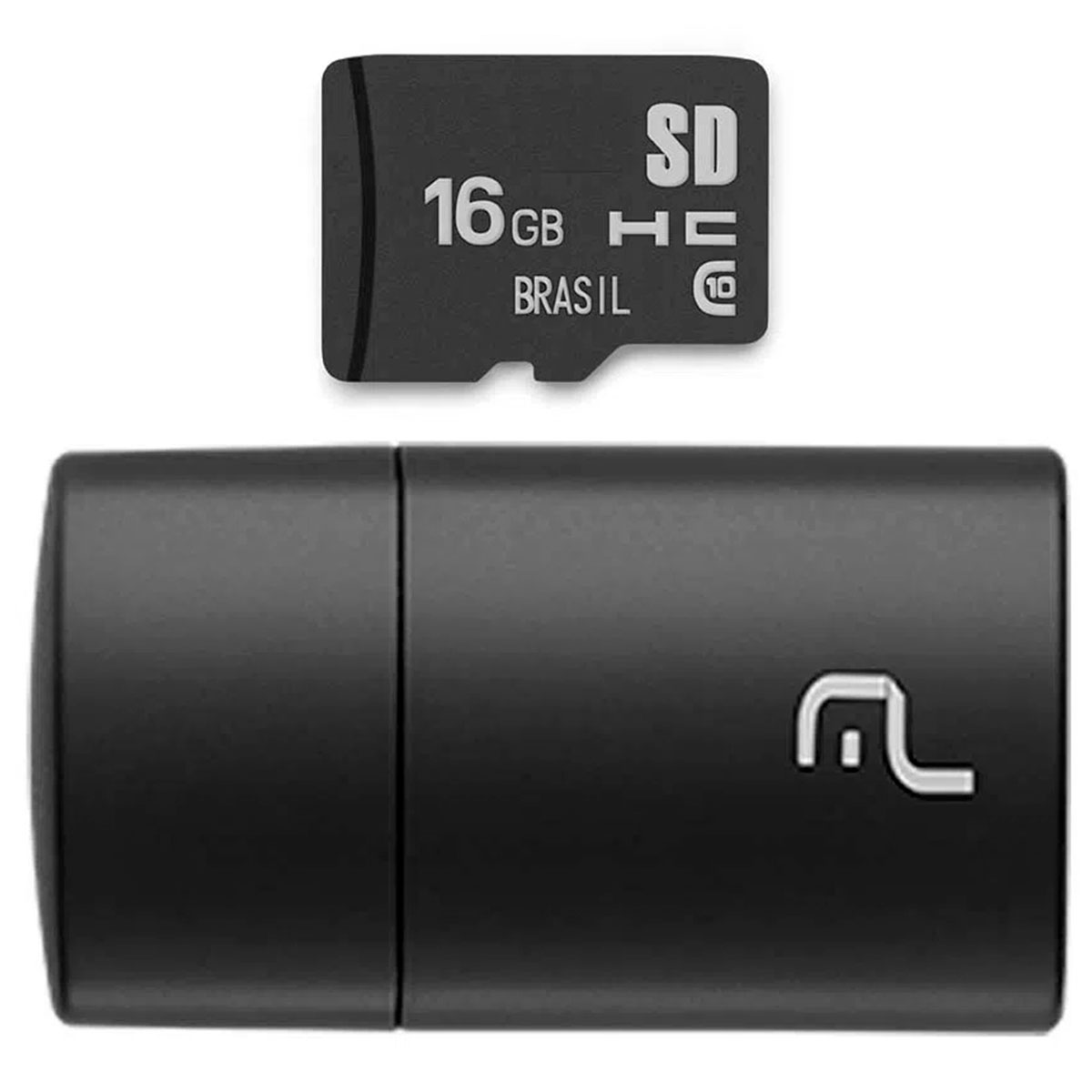 Kit Leitor USB + Cartão de Memória 16GB Classe 10 - Multilaser MC162