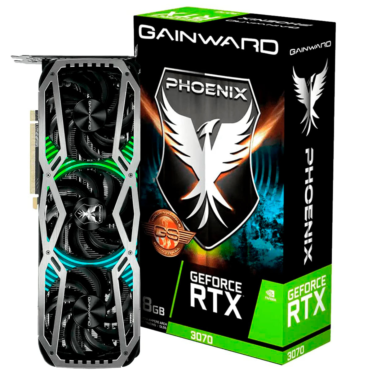 GeForce RTX 3070 8GB GDDR6 256bits - Phoenix Series GS - Gainward NE63070S19P2-1041X - Selo LHR