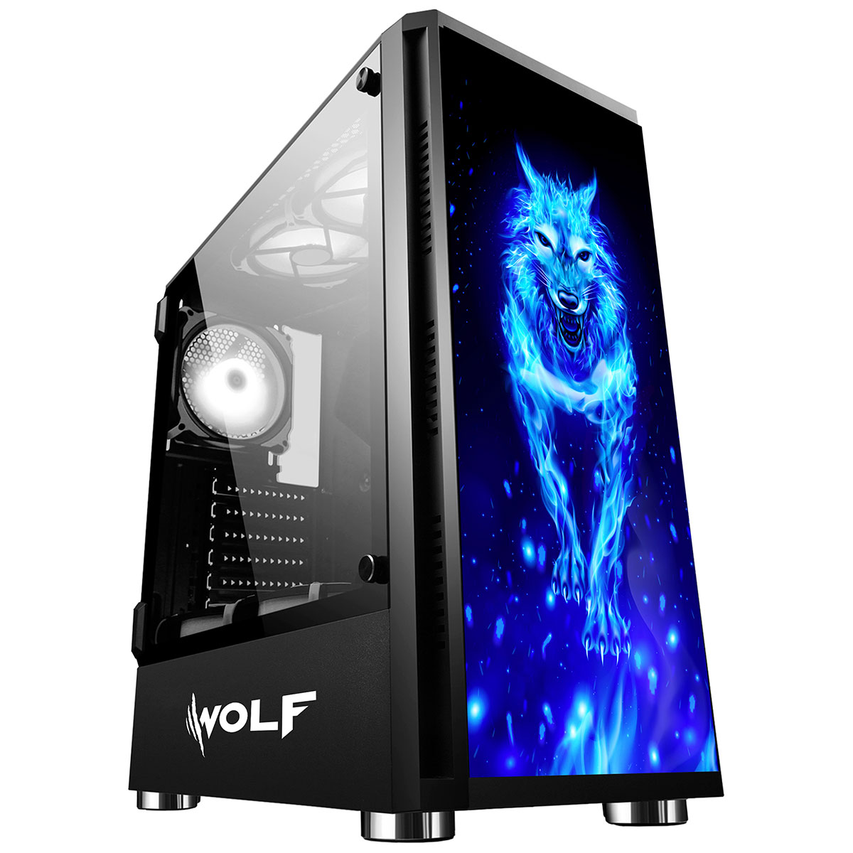 Gabinete Gamer Bluecase Wolf BG-026 - Lateral Articulada em Vidro - USB 3.0