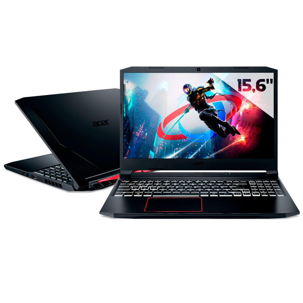 Notebook Acer Nitro 5 AN515-55-73R9 Gamer - Intel i7 10750H, 16GB, SSD 512GB + HD 2TB, GeForce GTX 1650, Tela 15.6