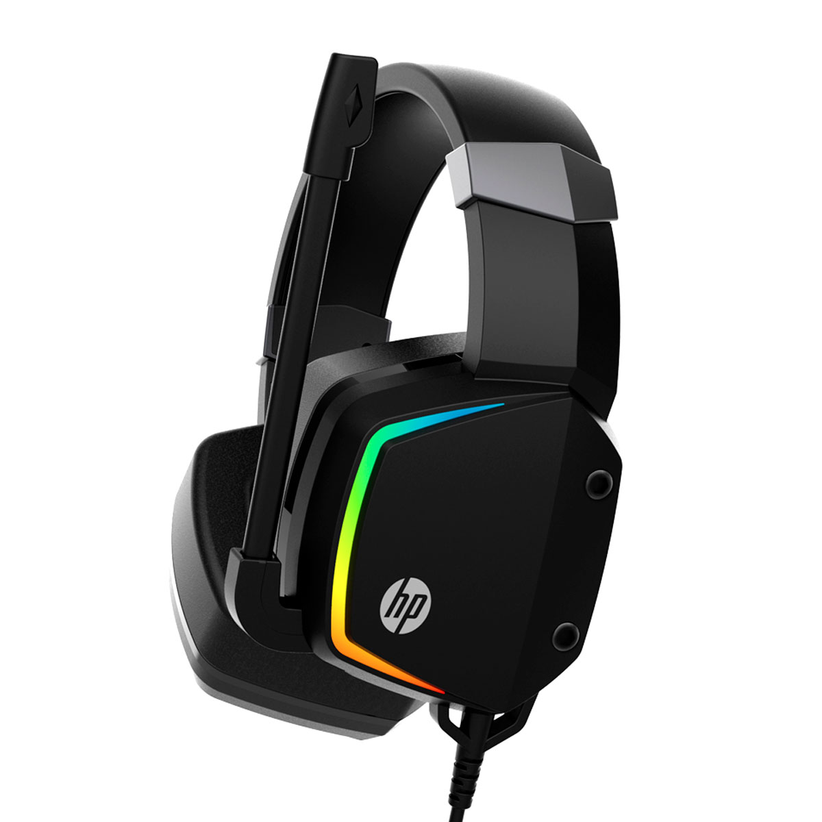 Headset Gamer HP H320 - Controle de Volume e Microfone - LED Multicores - Conector P2 e USB para energia