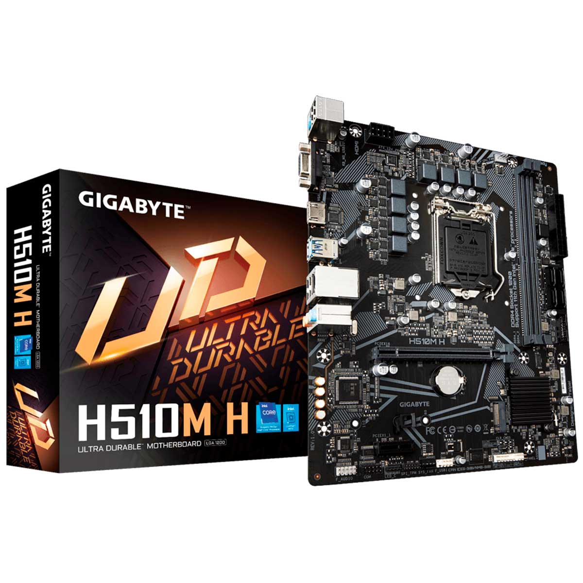 Placa Mãe Gigabyte H510M-H (LGA 1200 - DDR4 3200) - Chipset H510 - USB 3.2 - Slot M.2