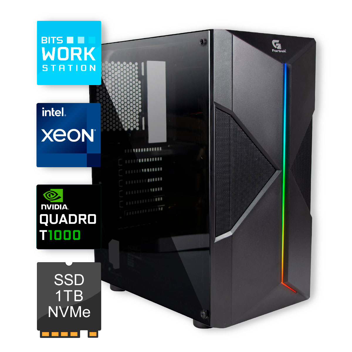 Computador WorkStation Bits 2024 - Intel® Xeon® E2324G, 32GB, SSD 1TB, Nvidia Quadro T1000