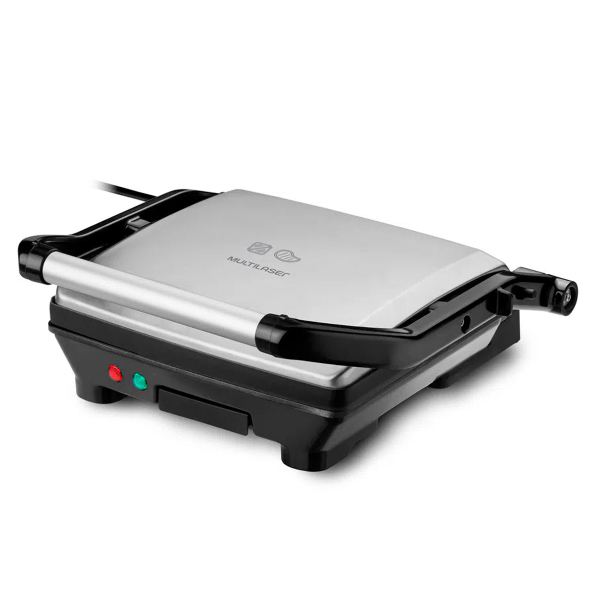 Sanduicheira Grill Multilaser Panini CE123 - 127V - 1500W - Chapa Antiaderente - Abertura 180°