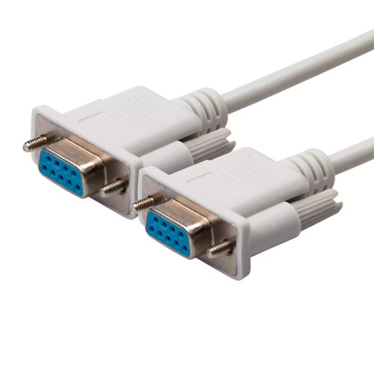 Cabo Serial DB9 Fêmea x DB9 Fêmea - RS232 - 1.3 metro - Branco - GV CBE006