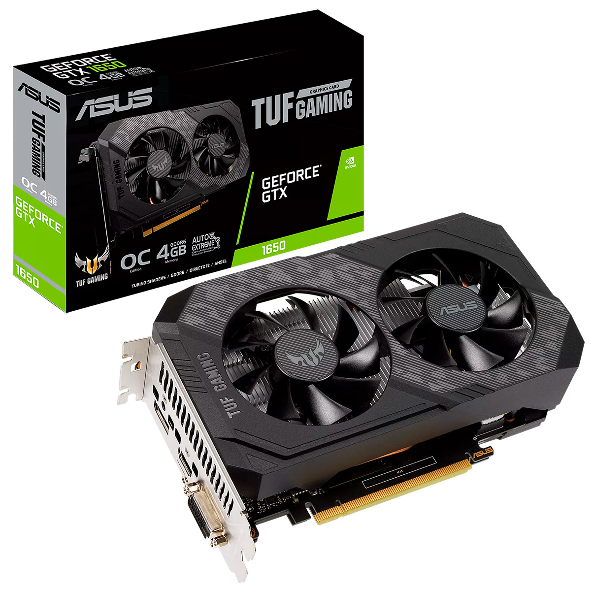 Placa de Vídeo GeForce GTX 1650 4GB GDDR6 128bits - Asus TUF Gaming OC Edition TUF-GTX1650-O4GD6-P-GAMING