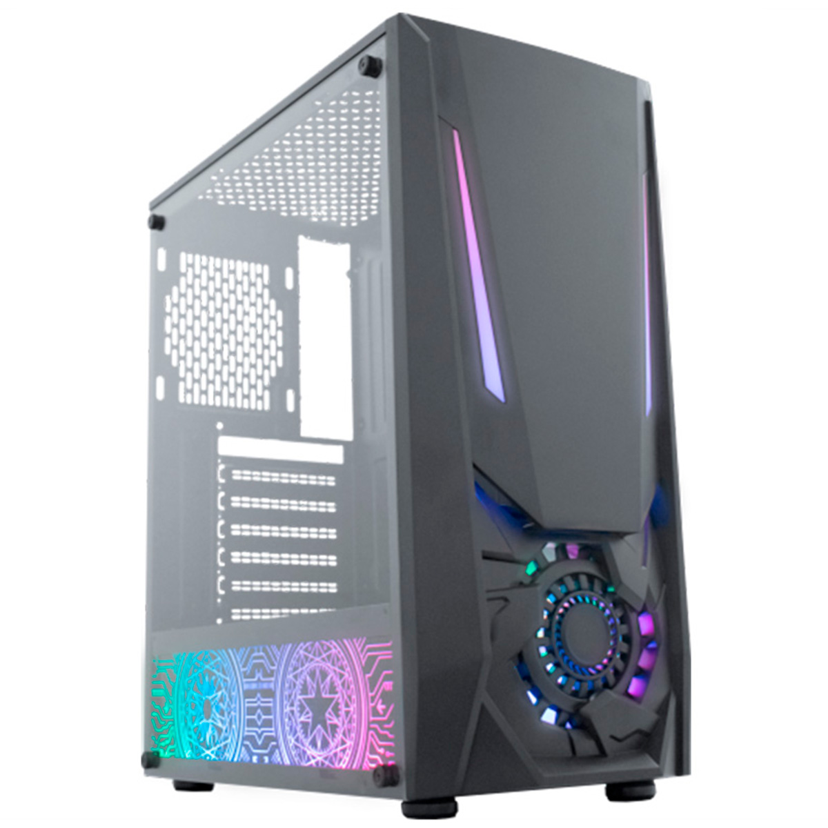 Gabinete Gamer K-Mex Jaeger 3 03TJ - Lateral em Vidro Temperado - 1 Cooler RGB incluso - CG-03TJ