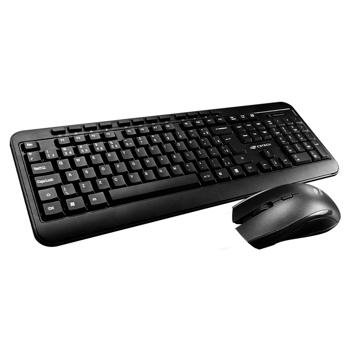 Kit Teclado e Mouse sem Fio C3Tech - K-W60BK - 1600dpi - ABNT2