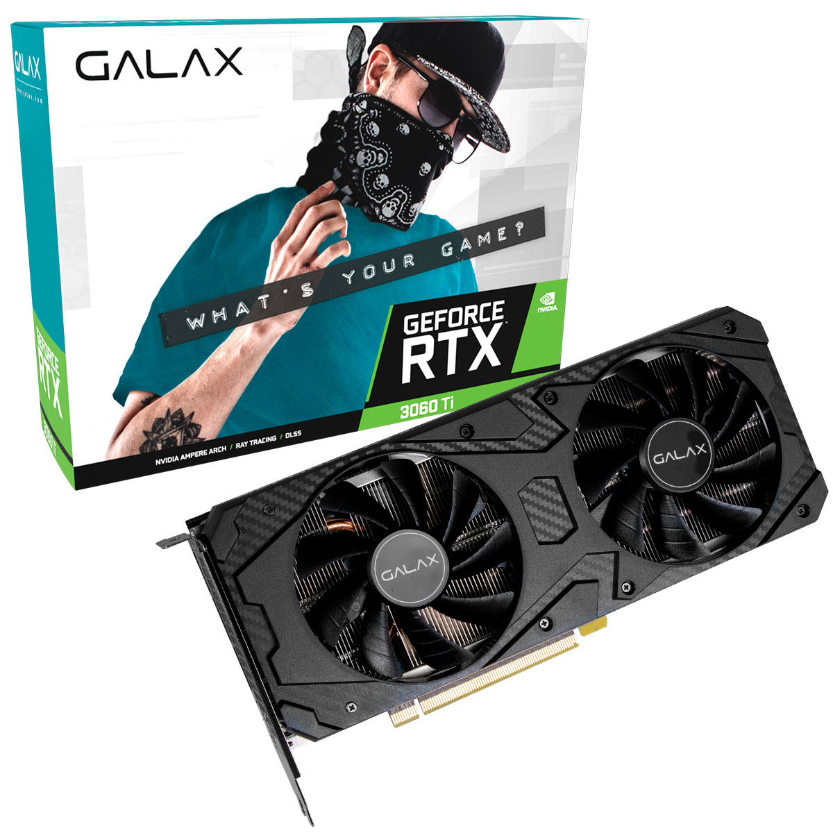 Placa de Vídeo GeForce RTX 3060 Ti 8GB GDDR6 256bits - 1 Click O.C - Galax 36ISL6MD1VQW - Selo LHR