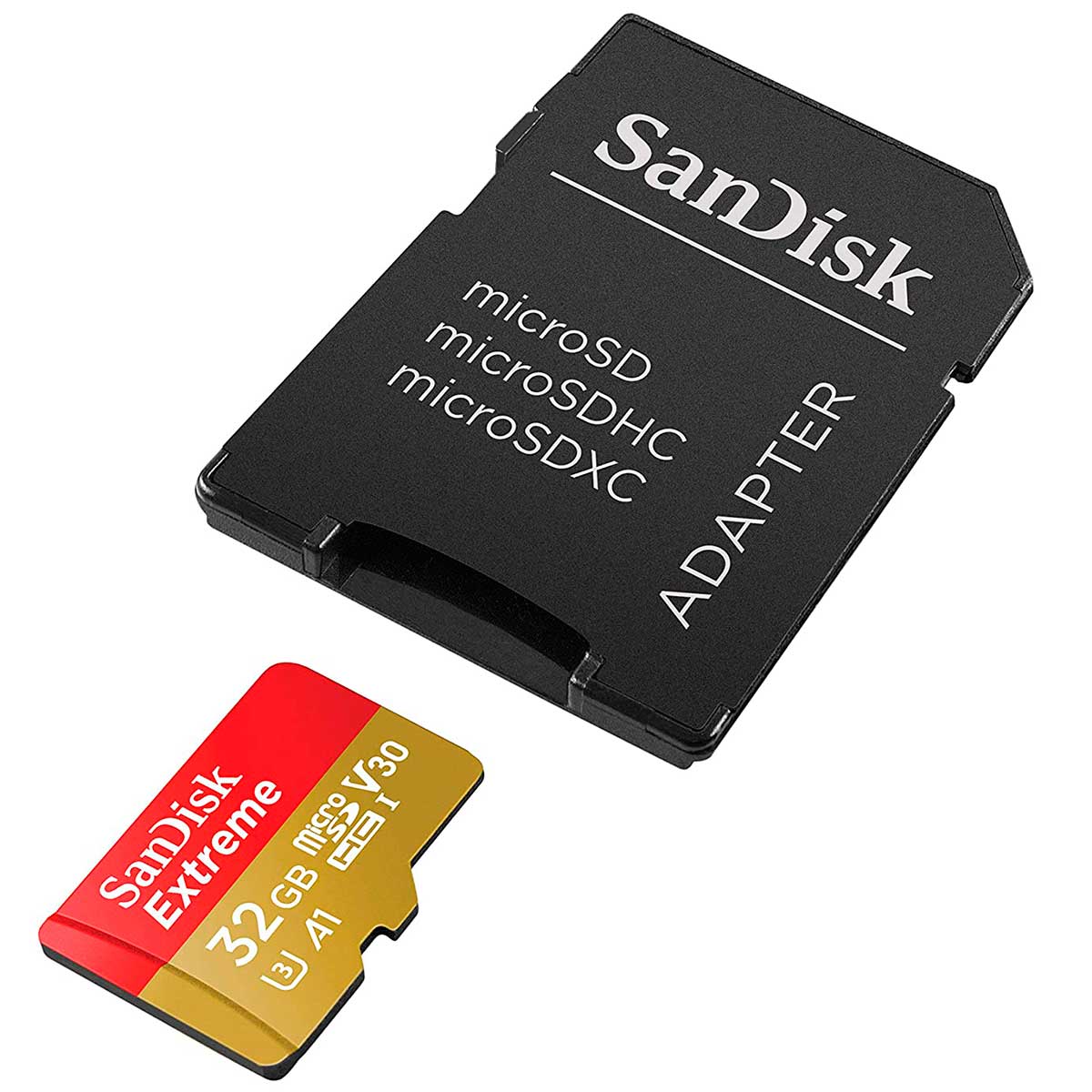 Cartão 32GB Micro SD com Adaptador SD - Classe 10 - Velocidade até 100MB/s - Sandisk Extreme SDSQXAF-032G-GN6AA