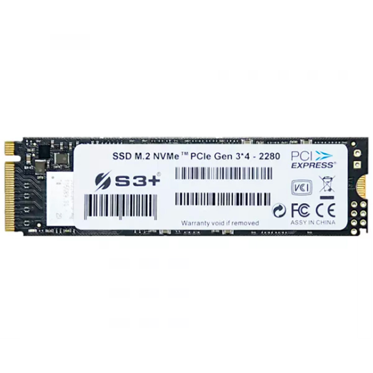 SSD M.2 2TB S3+ - NVMe - Leitura 2000MB/s - Gravação 1600MB/s - S3SSDD2T0
