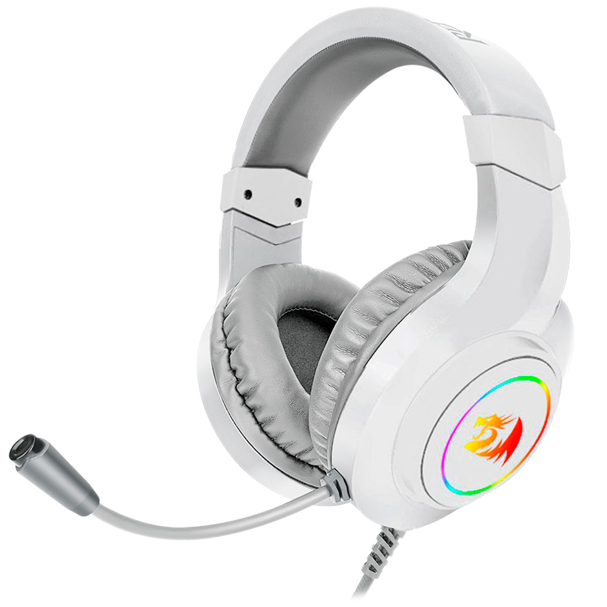 Headset Gamer Redragon Hylas H260-W - Microfone - RGB - Lunar White