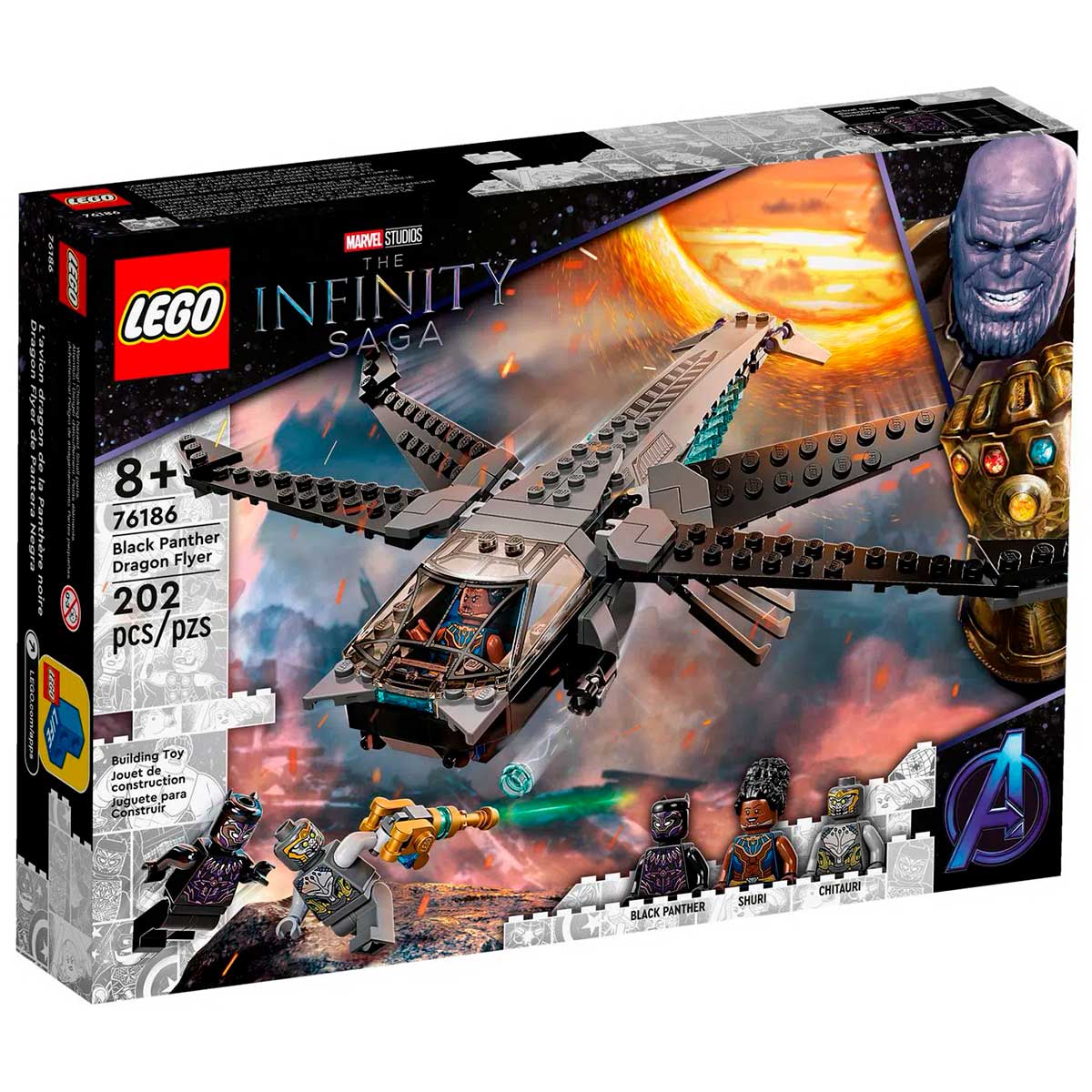 LEGO Super Heroes Marvel - Avião Dragão do Pantera Negra - 76186