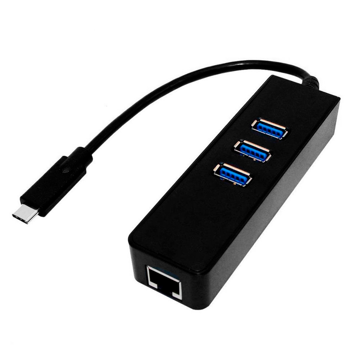 Adaptador USB-C para RJ45 - Gigabit Ethernet - HUB 3 Portas USB 3.0 - JC-TYC-R03