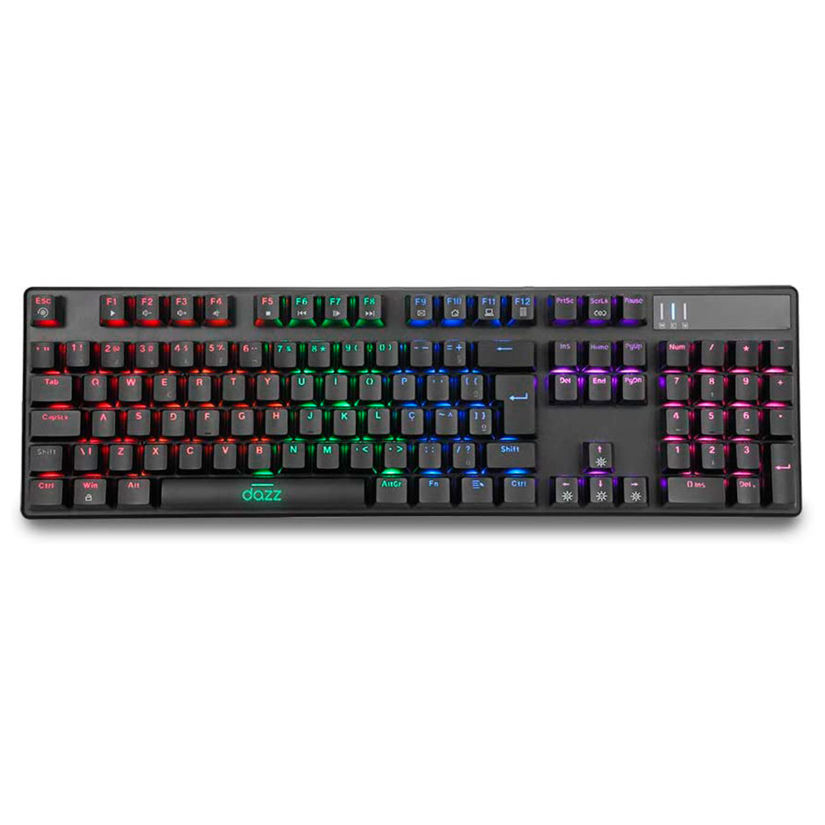 Teclado Mecânico Gamer Dazz Cybertronic Content Blue - ABNT2 - LED Rainbow - Switch Jixian Blue - 625280