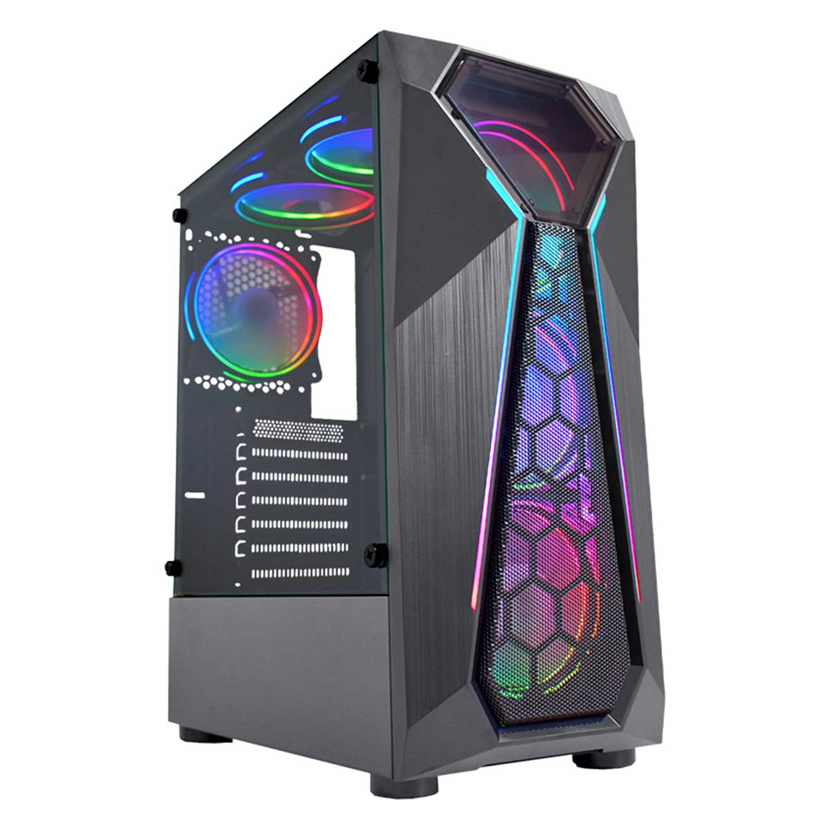 Gabinete Gamer K-Mex Warlock - Lateral em Vidro Temperado - LED RGB