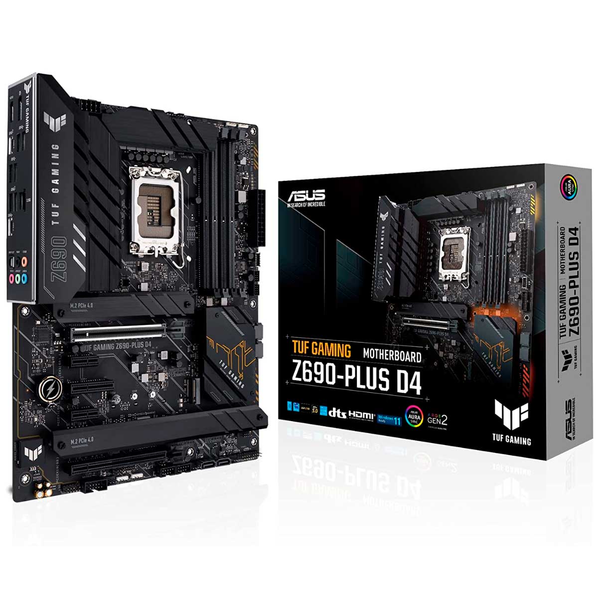 Placa Mãe Asus TUF Gaming Z690-PLUS D4 (LGA 1700 DDR4 5333 O.C) - Chipset Z690 - USB 3.2 - Slot M.2
