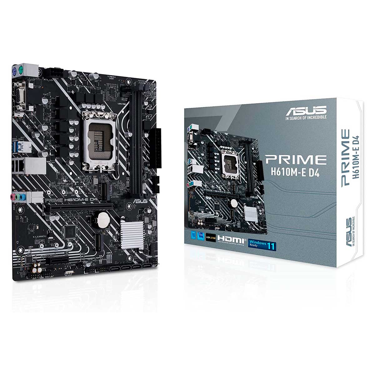 Placa Mãe Asus Prime H610M-E D4 (LGA 1700 DDR4 3200 OC) - Chipset Intel H610 - USB 3.2 - Slot M.2 - Micro ATX