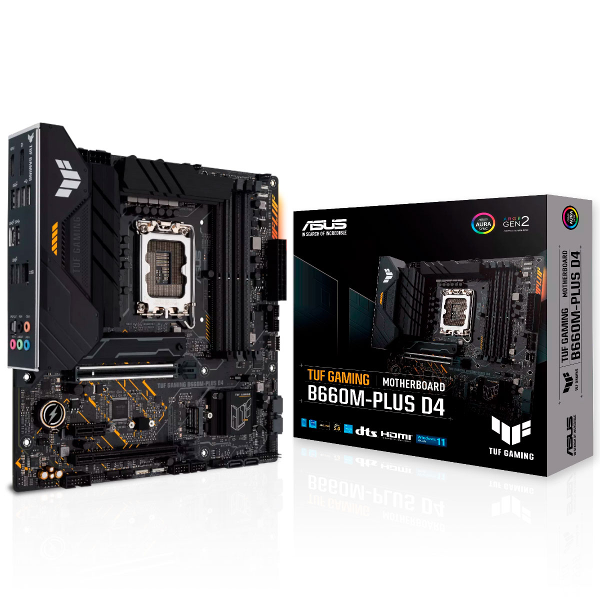 Placa Mãe Asus TUF Gaming B660M-PLUS D4 (LGA 1700 DDR4 5333 O.C) - Chipset B660 - USB 3.2 - Slot M.2