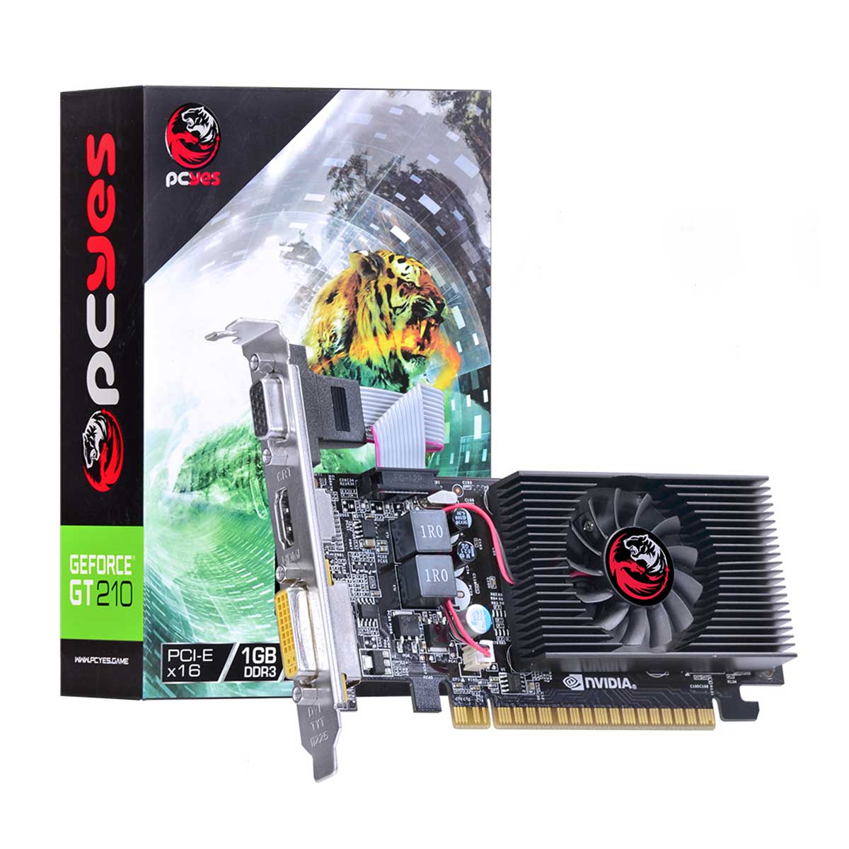 Placa de Vídeo GeForce GT 210 1GB GDDR3 64bits - Low Profile - PCYes PA210G6401D3LP